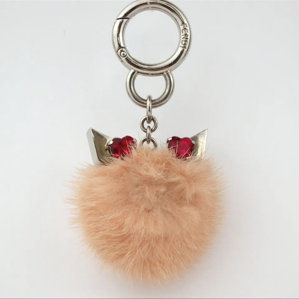 Authentic FENDI monster key ring fur/metal [Used]
